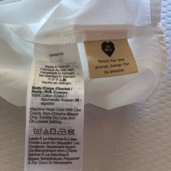 Madewell Elegant White Puffed Sleeve Dress Cotton - Picture 8 of 8